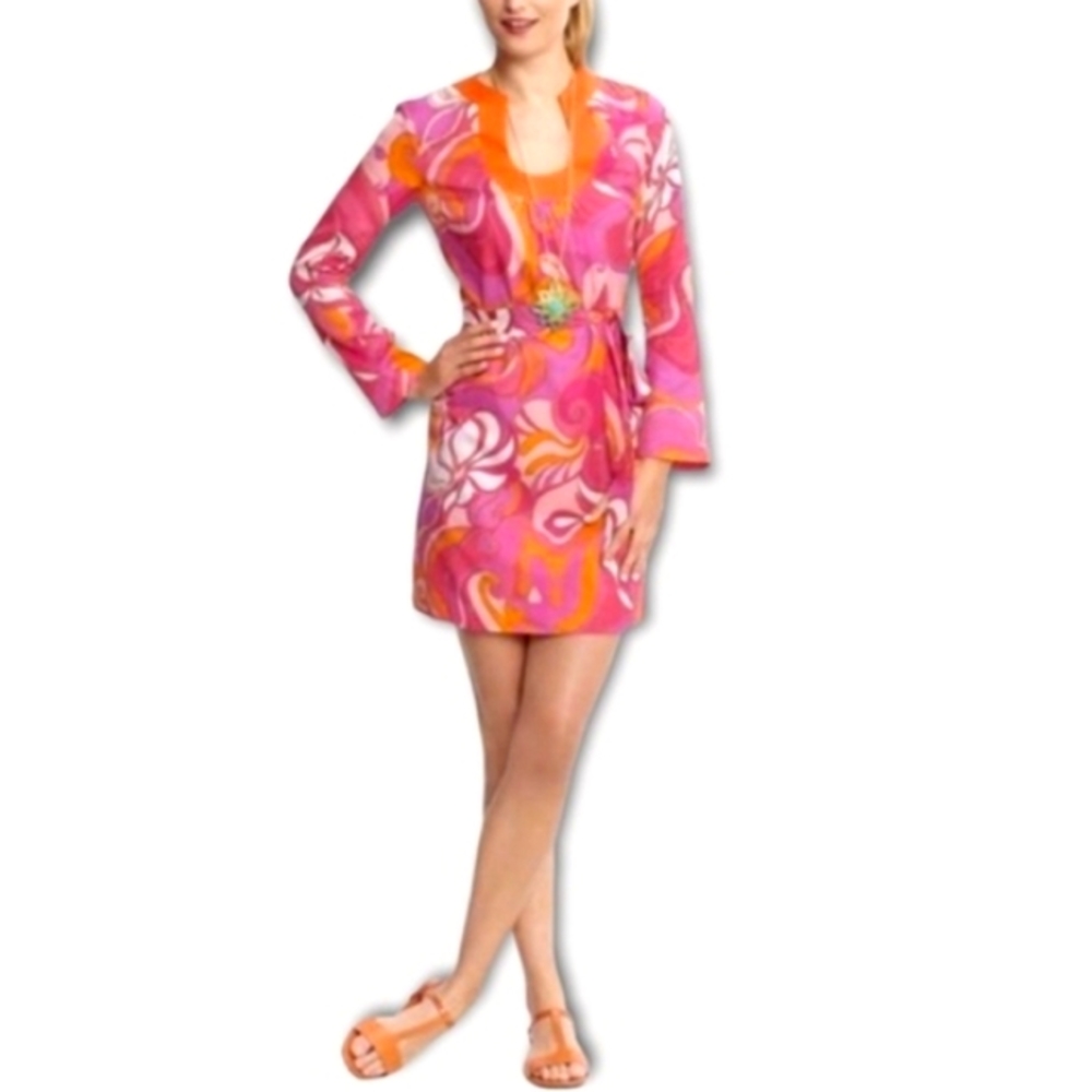 TRINA TURK Banana Repubkic Paisley Swirl Silk Blend Multicolored Dress NWOT - Picture 11 of 11